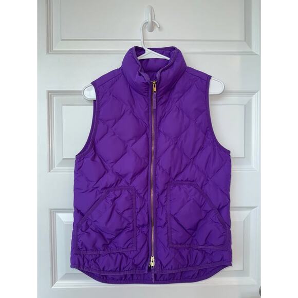 J Crew Quilted Purple Small Puffer Vest - Picture 2 of 6